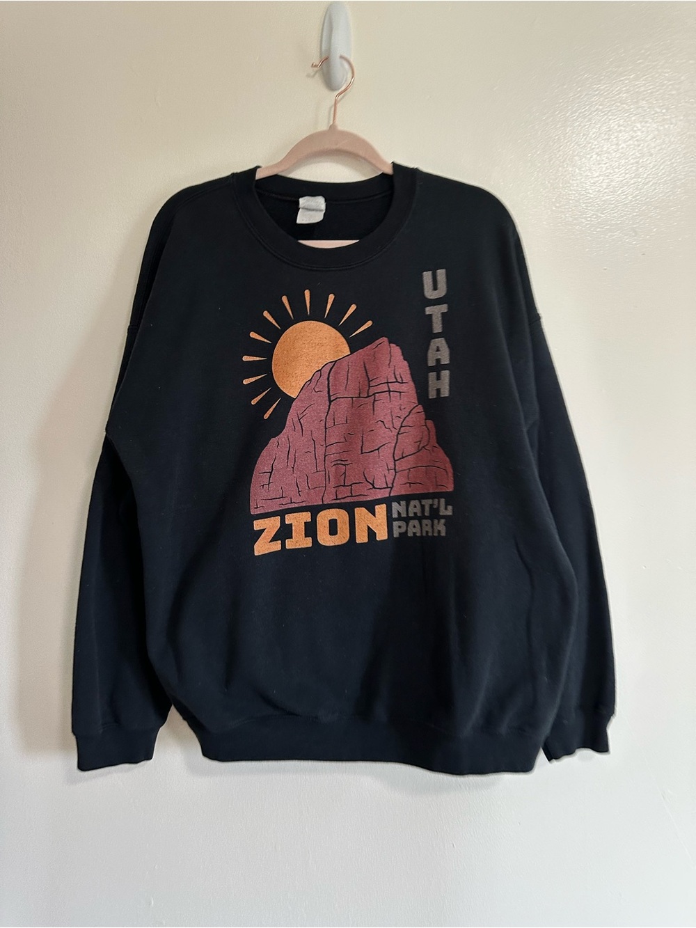 Vintage Zion National Park Utah Graphic Sweatshirt - Black, Size XL